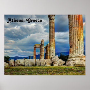 Ancient Ruins in Athens Greece Poster