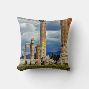 Ancient Ruins in Athens Greece Throw Pillow
