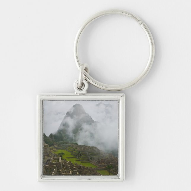 Ancient ruins of Machu Picchu with Andes Keychain (Front)