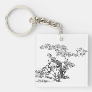 Ancient rural artwork keychain