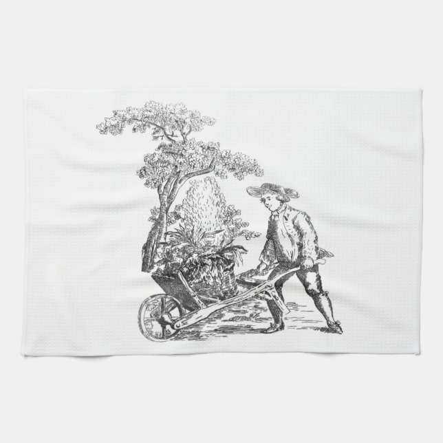 Ancient rural artwork kitchen towel (Horizontal)