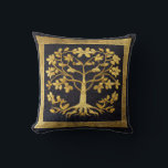 Ancient Rustic Navy Gold Tree of LIfe by kedoki Throw Pillow<br><div class="desc">Ancient Rustic Navy Gold Tree of LIfe by kedoki</div>