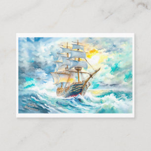 Ancient Sailboat in the Storm Business Card