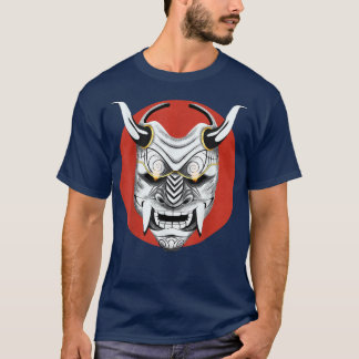 Ancient Samurai Japanese Oni Mask Design Ogre Samu T-Shirt