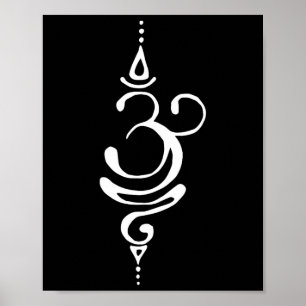 Ancient Sanskrit Breathe Om Symbol Yoga Buddhism M Poster