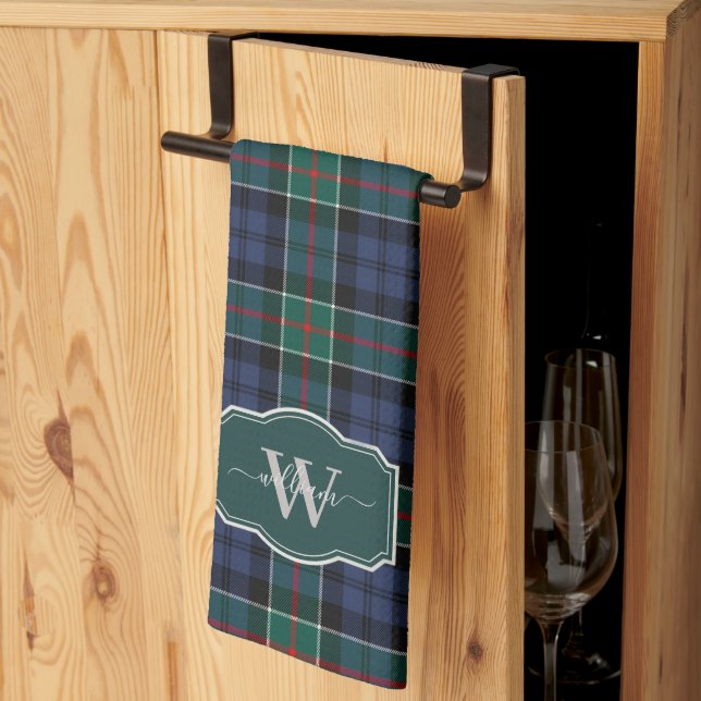 Ancient Scottish Clan Colquhoun Tartan Plaid Kitchen Towel (Thirds Fold)
