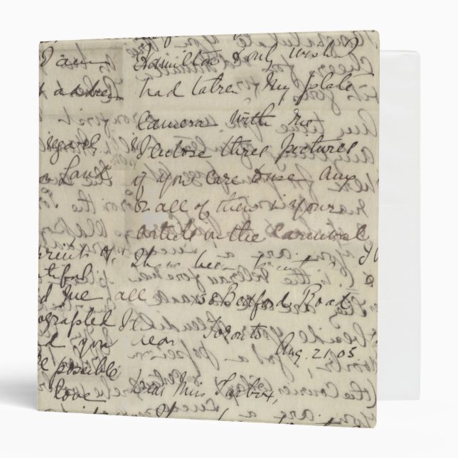 Ancient Script Calligraphy Vintage Print Binder (Front/Inside)