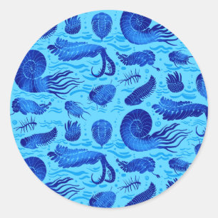 Ancient sea animals: Trilobites, Anomalocaris... Classic Round Sticker
