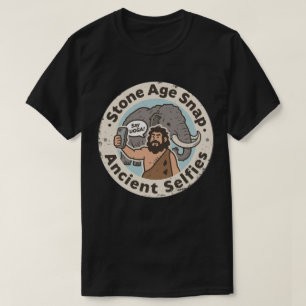 Ancient Selfie Caveman Mammoth T-Shirt