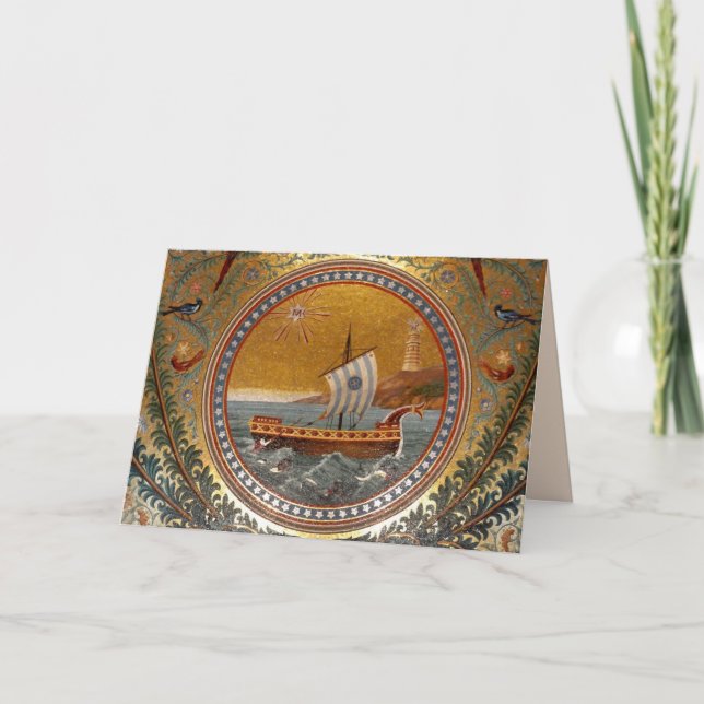 ancient ship greeting card (Front)