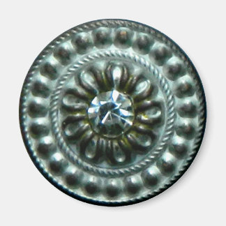 Ancient silver  brooch with gem magnet