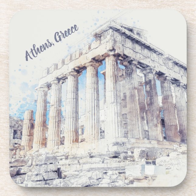 Ancient Sites Parthenon in Athens Greece Travel Coaster (Front)