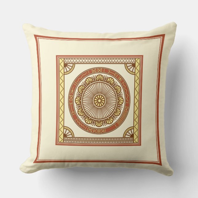 Ancient Slavic Calendar Ornament Throw Pillow (Front)