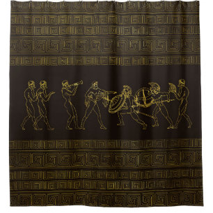 Ancient Sparta  Greece scene on greek pattern