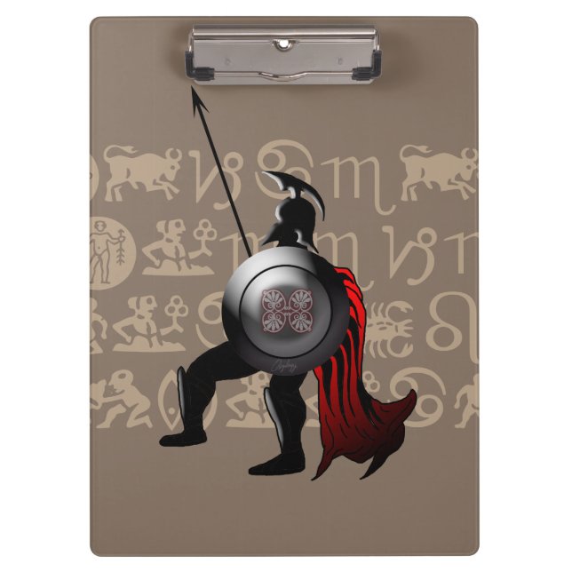 Ancient Spartan Warrior Clipboard (Front)
