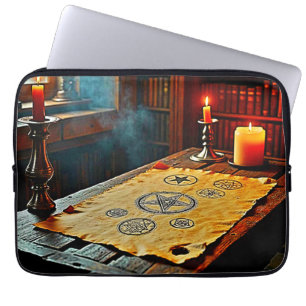 Ancient Spells on a Mystic Scroll Laptop Sleeve