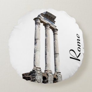 Ancient stone columns round pillow