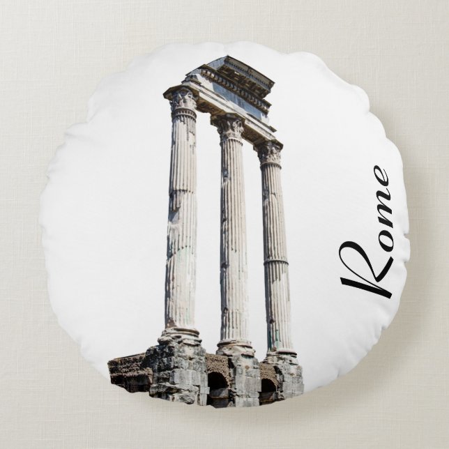 Ancient stone columns round pillow (Front)