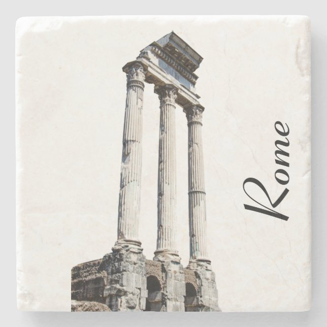 Ancient stone columns square coaster (Front)