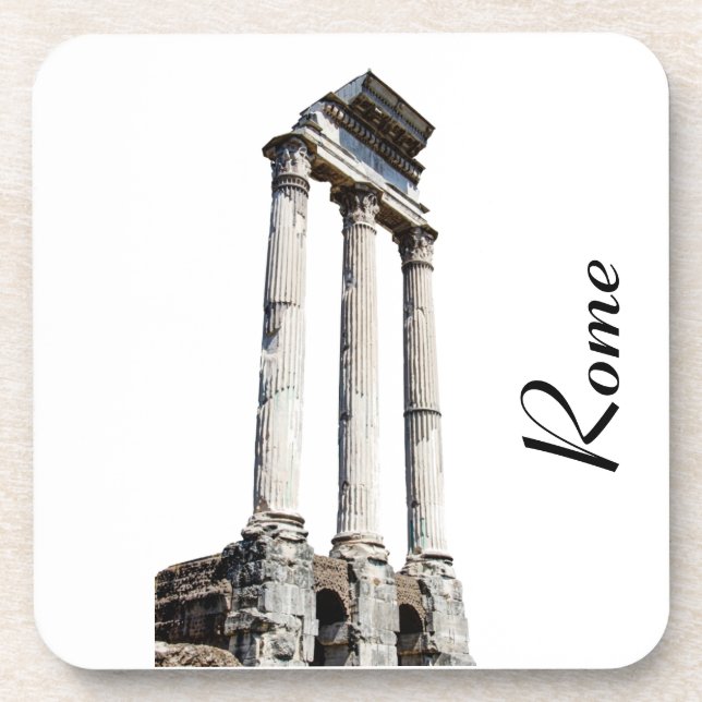 Ancient stone columns square coaster (Front)