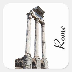 Ancient stone columns square sticker