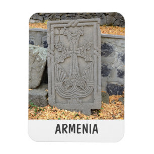Ancient stone crosses (khachkars) in Armenia Magnet