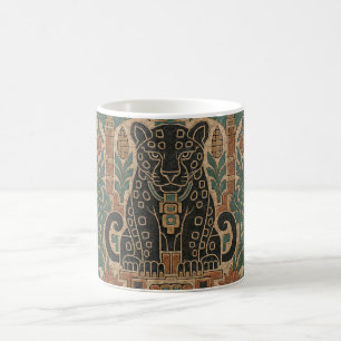 Ancient Stone Relief with Jungle Jaguar Coffee Mug