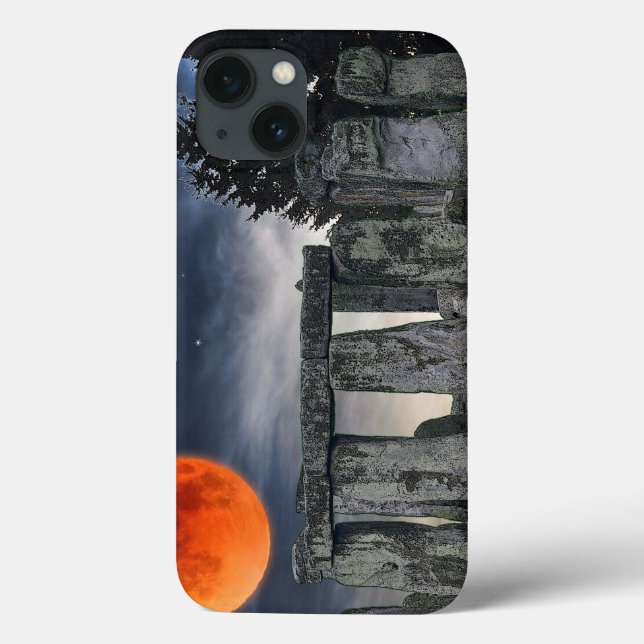 Ancient Stonehenge & Mystical Red Full Moon Case-Mate iPhone Case (Back)