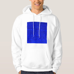 Ancient Sumerian Mesopotamian Pattern Blue Hoodie
