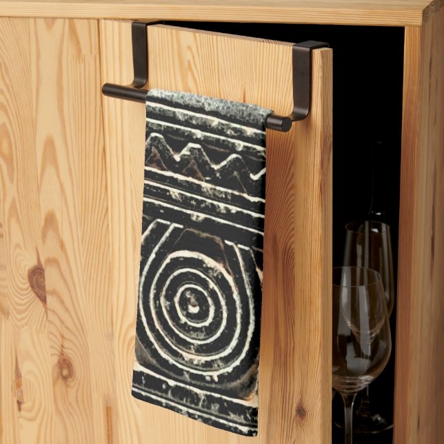 Ancient Sumerian Mesopotamian Pattern Kitchen Towel (Thirds Fold)