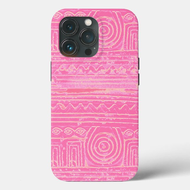 Ancient Sumerian Mesopotamian Pattern Pink Case-Mate iPhone Case (Back)