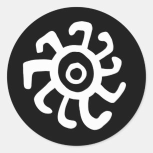ancient sun idol geoglyph symbol petroglyph amerin classic round sticker