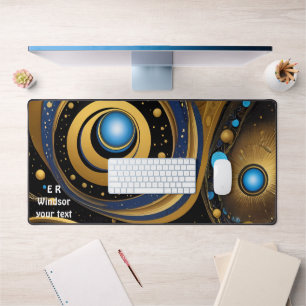 Ancient symbols in vibrant Abstract Design Desk Mat