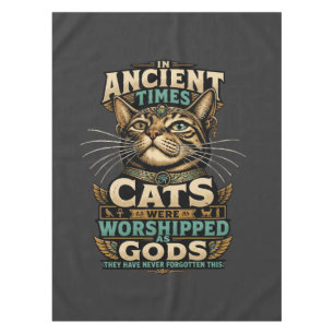 Ancient Tabby Cat Attitude Tablecloth