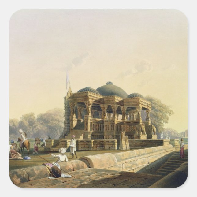 Ancient Temple at Hulwud, from Volume I of 'Scener Square Sticker (Front)