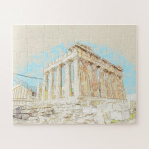 Ancient temple, Athens, Greece Travel Art Jigsaw Puzzle