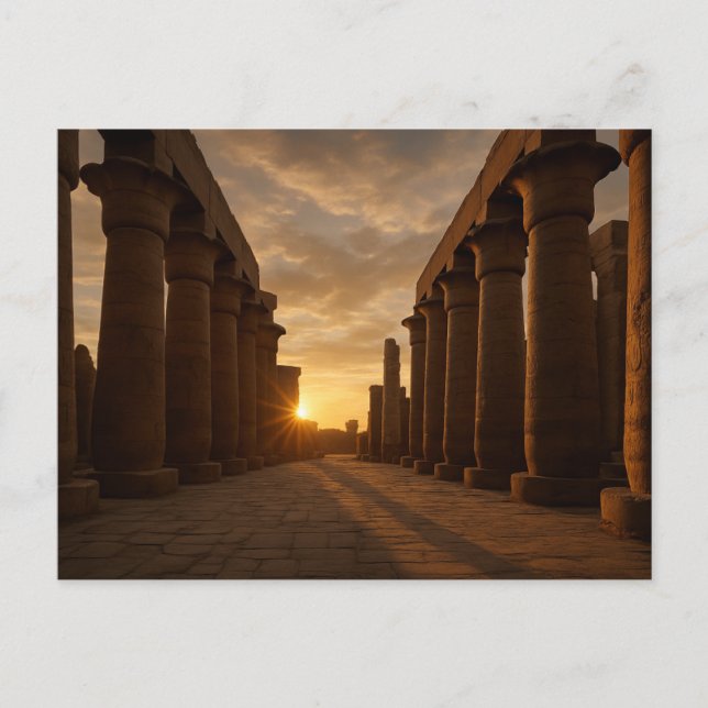 Ancient Temple Majesty Postcard Golden Hour (Front)