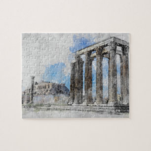 Ancient temple Zeus, Athens, Greece Jigsaw Puzzle