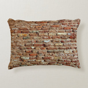 Ancient Textured Brick Wall of Lal Killa Indiaaged Accent Pillow