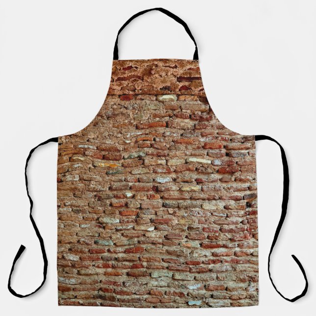 Ancient Textured Brick Wall of Lal Killa Indiaaged Apron (Front)