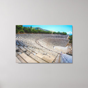 ancient theatre in Epidaurus, Argolis, Greece Canvas Print