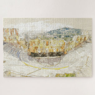Ancient theatre of Athens, Greece Jigsaw Puzzle
