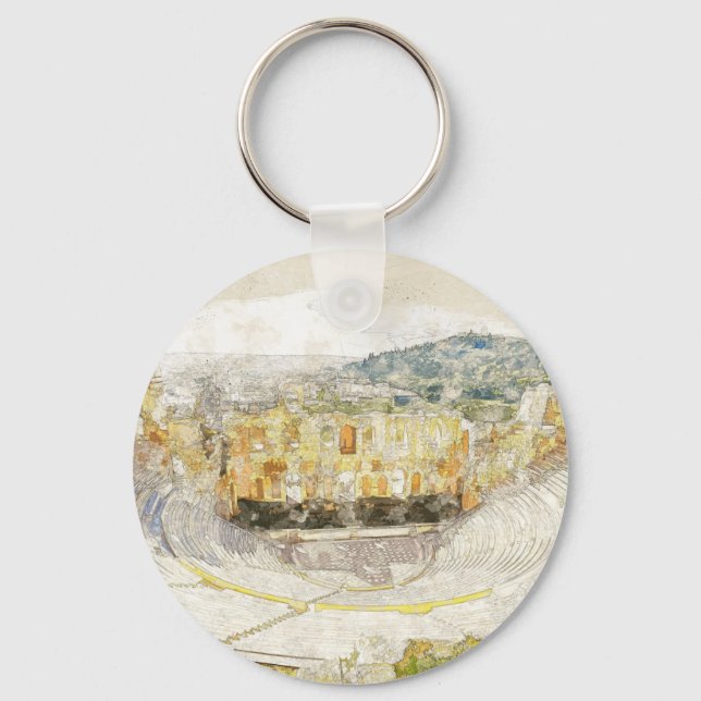 Ancient theatre of Athens, Greece Keychain (Front)