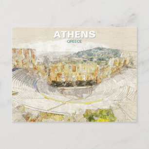 Ancient Theatre of Athens Greece Postcard