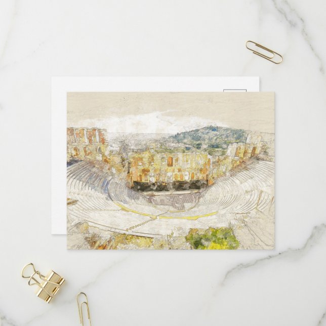 Ancient Theatre of Athens Greece Travel Invitation (Front/Back In Situ)