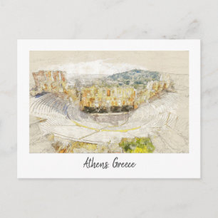 Ancient Theatre of Athens Postcard – Classic Greek