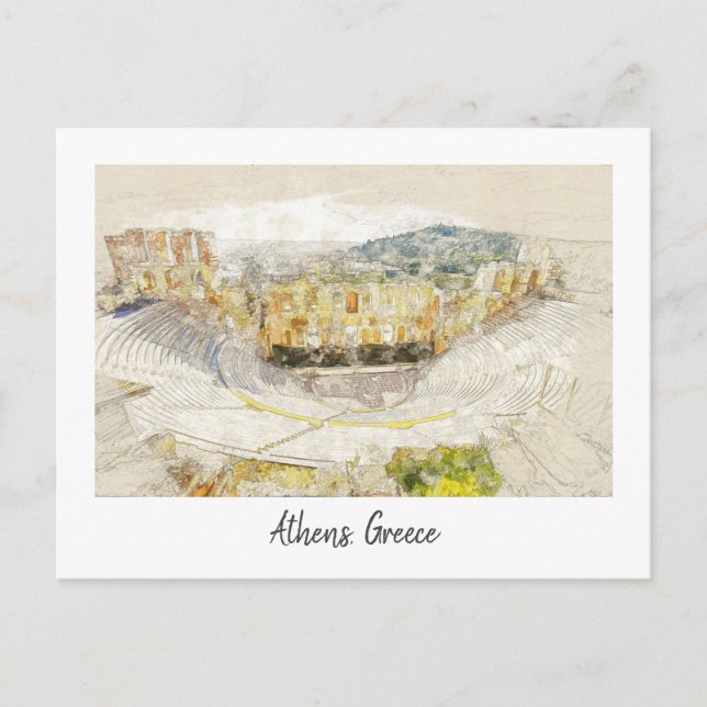 Ancient Theatre of Athens Postcard – Classic Greek (Front)