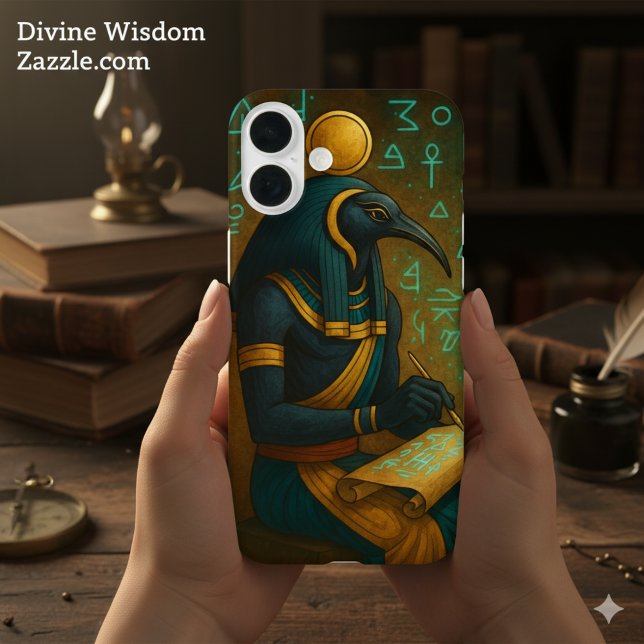 Ancient Thoth Sacred Script Teal Gold Case-Mate iPhone Case (Creator Uploaded)