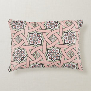 Ancient tile ornamental background,  seamless patt accent pillow