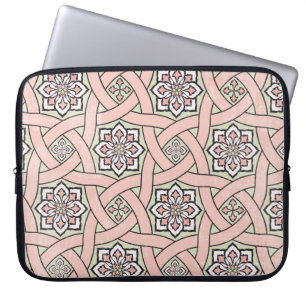 Ancient tile ornamental background, seamless patt laptop sleeve